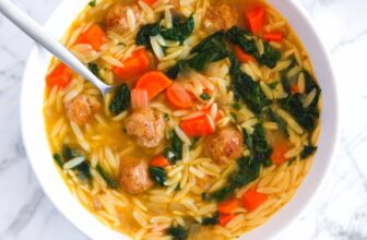 Turkey Meatball Soup with Orzo Recipe